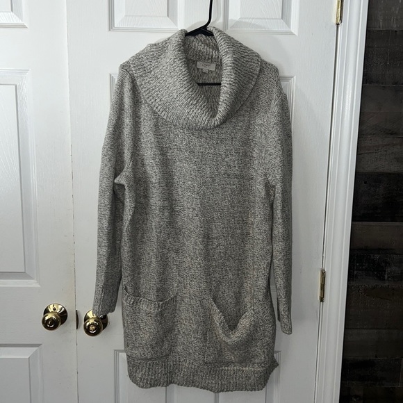 LOFT Sweaters - LOFT Outlet Gray Cable Knit Cowl Neck Pullover Sweater Size XXL
